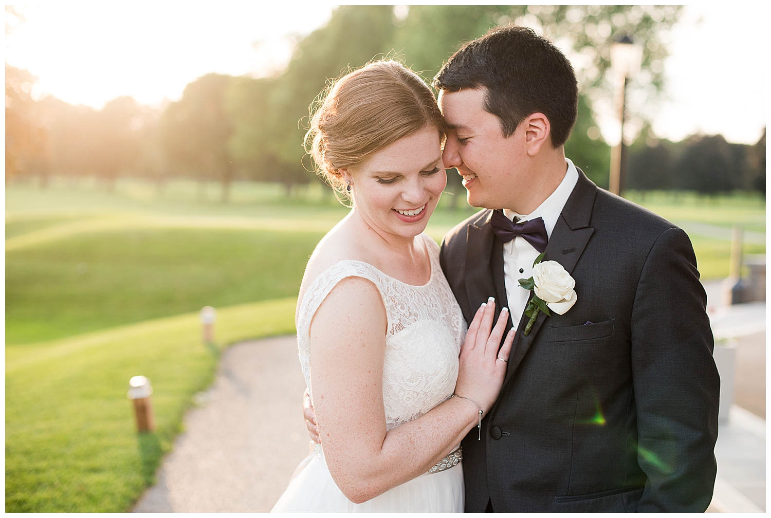 bride and groom sunset portrait at Galt Country Club